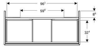 Geberit ONE Unterschrank für WT/-Platte 2 Schubl., 103,6x50,4x47cm,sandgrau hgl. – Bild 2