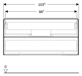 Geberit ONE Unterschrank für WT/-Platte 2 Schubl., 103,6x50,4x47cm,sandgrau hgl. – Bild 3