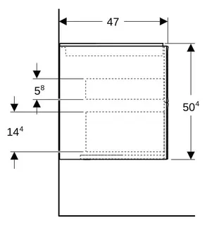 Geberit ONE Unterschrank für WT/-Platte 2 Schubl., 103,6x50,4x47cm,sandgrau hgl. – Bild 4