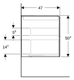 Geberit ONE Unterschrank für WT/-Platte 2 Schubl., 118,4x50,4x47cm,sandgrau hgl. – Bild 4