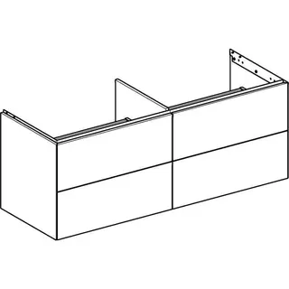 Geberit ONE Unterschrank für WT/-Platte 4 Schubl., 133,2x50,4x47cm,sandgrau hgl. – Bild 3