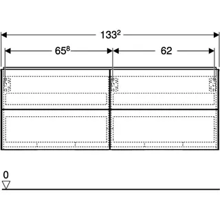 Geberit ONE Unterschrank für WT/-Platte 4 Schubl., 133,2x50,4x47cm,sandgrau hgl. – Bild 5