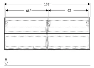Geberit ONE Unterschrank für WT/-Platte 4 Schubl., 133,2x50,4x47cm, Eiche – Bild 3