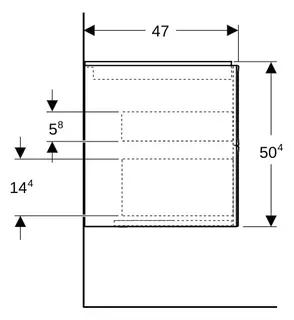 Geberit ONE Unterschrank für WT/-Platte 4 Schubl., 133,2x50,4x47cm, Eiche – Bild 4