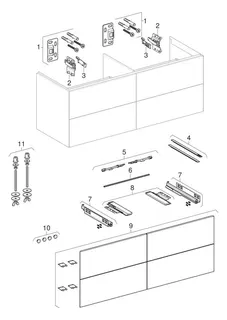 Geberit ONE Unterschrank für WT/-Platte 4 Schubl., 133,2x50,4x47cm, Eiche – Bild 5