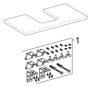 Geberit ONE Waschtisch-Platte, Ausschnitt mi. für AWT 75x3x47cm, greige matt – Bild 5