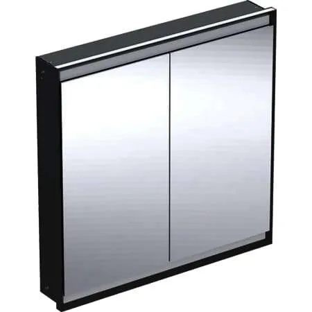 Geberit ONE SPS, Comf.Light, 2 Türen, UP-Mont 90x90x15cm, schwarz matt/alu. plvb