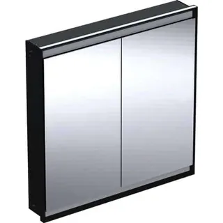 Geberit ONE SPS, Comf.Light, 2 Türen, UP-Mont 90x90x15cm, schwarz matt/alu. plvb
