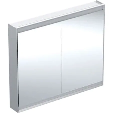 Geberit ONE Spiegelschrank mit ComfortLight 2 Türen, AP-Mont., 105x90x15cm, alu.
