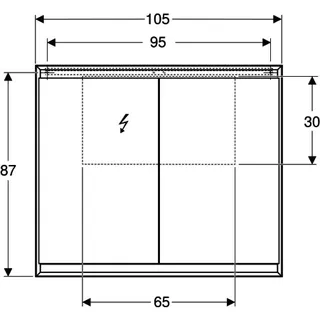 Geberit ONE Spiegelschrank mit ComfortLight 2 Türen, AP-Mont., 105x90x15cm, weiß – Bild 5