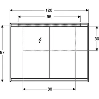 Geberit ONE Spiegelschrank mit ComfortLight 2 Türen, AP-Mont., 120x90x15cm, weiß – Bild 4