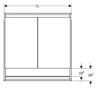 Geberit ONE SPS, Nische u.Comf.Light, 2 Türen UP-Mont,75x90x15cm, schw matt/alu. plvb – Bild 3