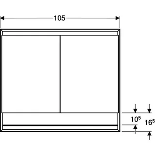 Geberit ONE Spiegelschrank mit Ni/Comf.Light 2 Türen, UP-Mont., 105x90x15cm, weiß – Bild 4