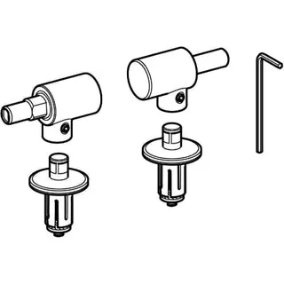 Geberit Set Scharniere für WC-Sitz Flow mit Absenkautomatik, Edelstahl