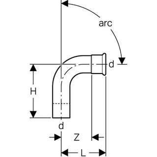 Geberit Mapress Kupfer Bogen 90 Grad innen/außen 35mm, Nr. 60306 – Bild 4