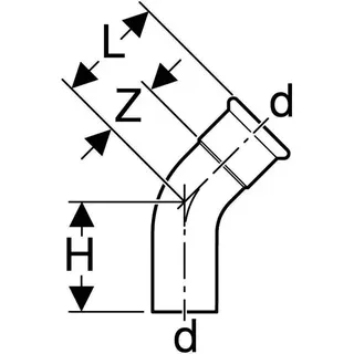 Geberit Mapress Kupfer Bogen 45 Grad innen/außen 28mm, Nr. 60705 – Bild 4