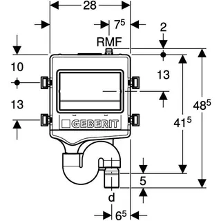 Geberit HS50 Hygienesp. mit 1 Wasseranschluss mit Sensor, d:50mm – Bild 4