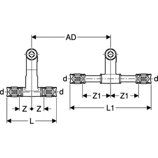 Geberit FlowFit Set Anschluss-T-Stück für Vorl./Rückl. SiBr d16-15-16 – Bild 5