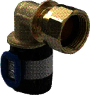 GE FlowFit Übergangsbogen 90Gr mit Überwurfmutter, SiBr d20-G1/2