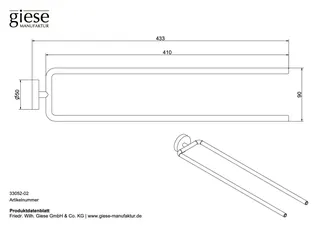 Giese Handtuchhalter doppelt starr L: 433 mm – Bild 2