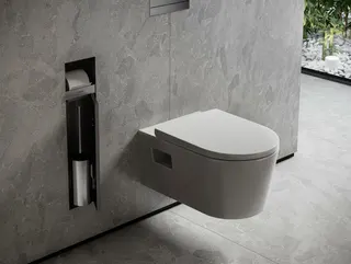 Hansgrohe Ein.Toilettenbürstenh.XtraStoris Rock m.Papierhalter u.befliesbarer Tür MSW – Bild 4