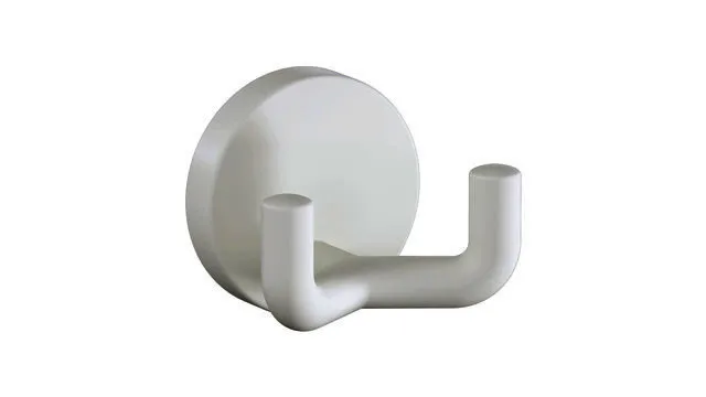 HEWI Doppelhaken Ser 477, matt, d:50mm, eckige Hakenform signalweiß