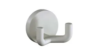 HEWI Doppelhaken Ser 477, matt, d:50mm, eckige Hakenform signalweiß