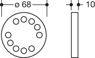 HEWI Ausgleichsscheibe D=68mm, h=10mm für 900 (Chrom) – Bild 3