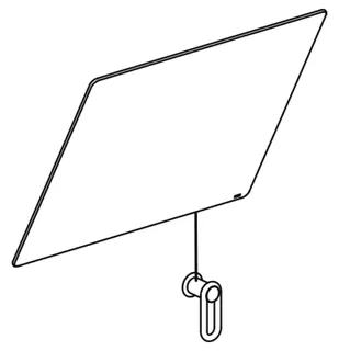 HEWI Kippspiegel Ser 801,matt,m.Seiluml. B:600mm H:540mm reinweiß – Bild 3