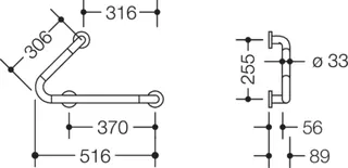HEWI Winkelgriff Ser 801, d:33, 45 Gr Bogen signalweiß – Bild 3