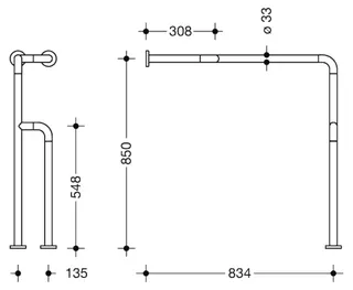HEWI W-Stützgr. Ser 801, W1:834 AM1:850, Stützlast 300 kg signalweiß – Bild 5