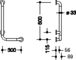 HEWI Winkelgriff Ser 801, AM:600, W:300, antimikrobielle Ausrüstung signalweiß – Bild 5