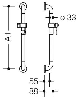 HEWI Brausehalterstange Ser 801, d:33, AM:var., m.Br.H. reinweiß – Bild 5