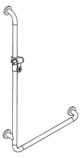 HEWI Winkelgriff m.Br.H.Stg.,BR-Schlauch HB,Ser.801,AM:1100,W:600,Alu reinweiß – Bild 3