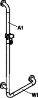 HEWI Winkelgriff m.Br.H.Stg. Ser 801, Sonderanf., antimikrobiell, signalweiß – Bild 3