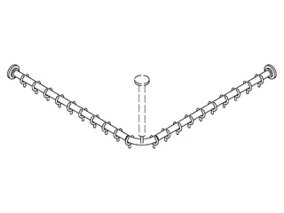 HEWI VH-Stange Ser 801, AM:983x983mm, 20 Ringe, suizidhemmend signalweiß – Bild 3
