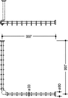 HEWI VH-Stange Ser 801, AM:983x983mm, 20 Ringe, suizidhemmend signalweiß – Bild 5