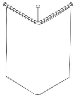 HEWI VH-Stange,matt,AM1/2:983,kürzb., Deckenabh. A:500, DUVO Poly. reinweiß – Bild 2