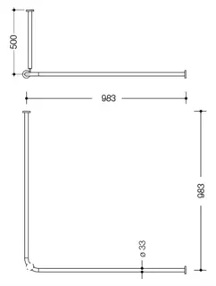 HEWI VH-Stange,matt,AM1/2:983,kürzb., Deckenabh. A:500, DUVO Poly. reinweiß – Bild 3