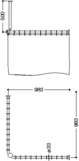 HEWI VH-Stange,matt,AM1/2:983,kürzb., Deckenabh. A:500, DUVO Poly. reinweiß – Bild 4