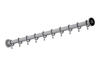 HEWI Vorhangstange Ser 801, matt, d:33, Sonderanf. 400-1700mm signalweiß – Bild 2