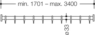 HEWI Vorhangstange Ser 801, matt, d:33, Sonderanf. 400-1700mm reinweiß – Bild 5