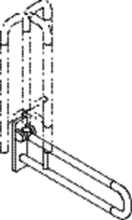 HEWI Stützklappgriff drehb. Ser 801, L:700mm, Aluminiumkern anthrazitgrau – Bild 4