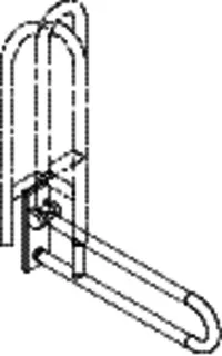 HEWI mobiler Stützklappgriff,drehbar, L:700mm signalweiß – Bild 4