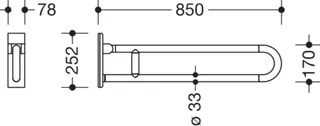 HEWI mobiler Stützklappgriff,drehbar, L:850mm anthrazitgrau – Bild 3