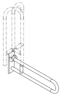 HEWI Stützklappgriff drehb. Ser 801, L:750mm, Stahlkern anthrazitgrau – Bild 4