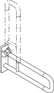 HEWI Stützklappgriff Ser 801, L:600mm, Aluminiumkern reinweiß – Bild 5