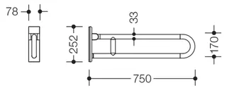 HEWI mobiler Stützklappgriff, L:750mm signalweiß – Bild 5