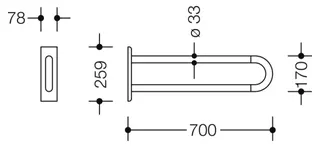 HEWI Wandstützgriff Ser 801, L:700mm signalweiß – Bild 5