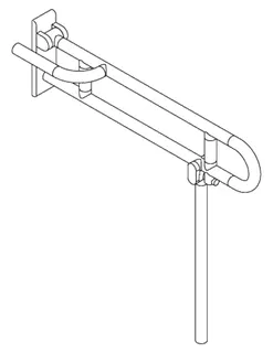 HEWI SK-Griff drehb Ser 801, L:850, rechts, m. Bod-St., Stützlast 300 kg reinweiß – Bild 3